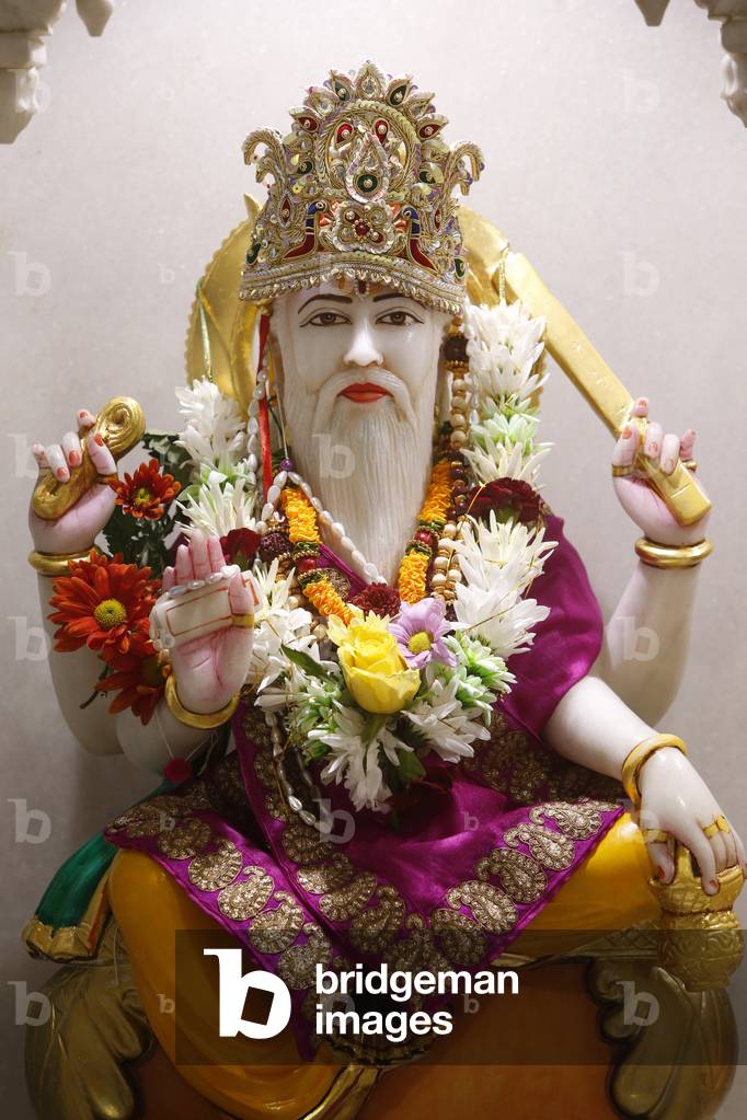 Sanatan Mandir hindu temple, Leicester. Vishvakarma murthi. Presiding deity of all artisans and architects United kingdom