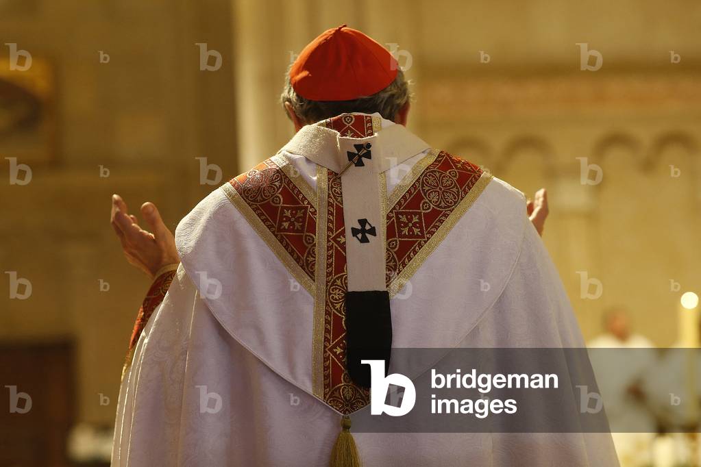 Cardinal Barbarin in St John's cathedral, Lyon, France, 2018 (photo)