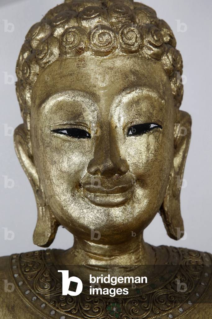 Smiling Buddha statue in Wat Tung Yu, Chiang Mai. Thailand