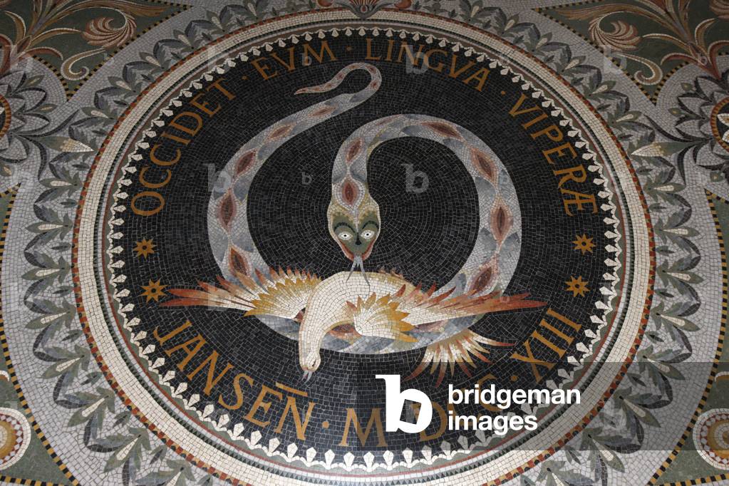 Occidet eum lingua viperaeMosaic in Fourviere basilica , Lyon, France