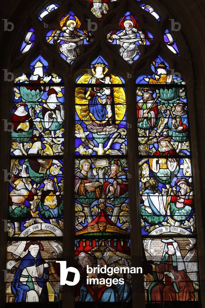 Stained glass in St Martin's church, Broglie, France