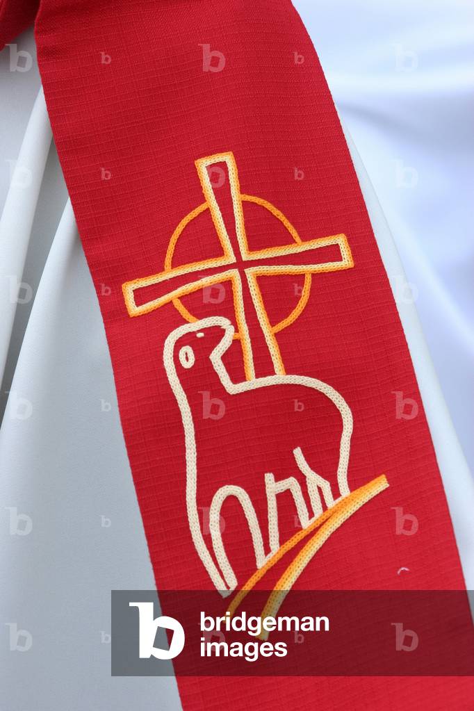 Embroidery on liturgic clothes,  Paris France (photo)