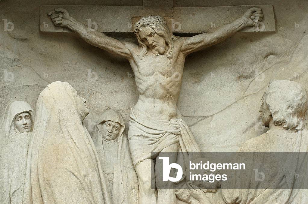 Kreuzweckstationen in der Lisieux-Basilika: Jesus stirbt am Kreuz Lisieux France