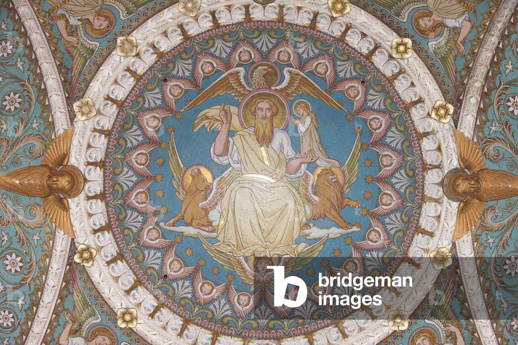 Mosaic in Fourviere basilica : Mary daughter of God, Lyon, France