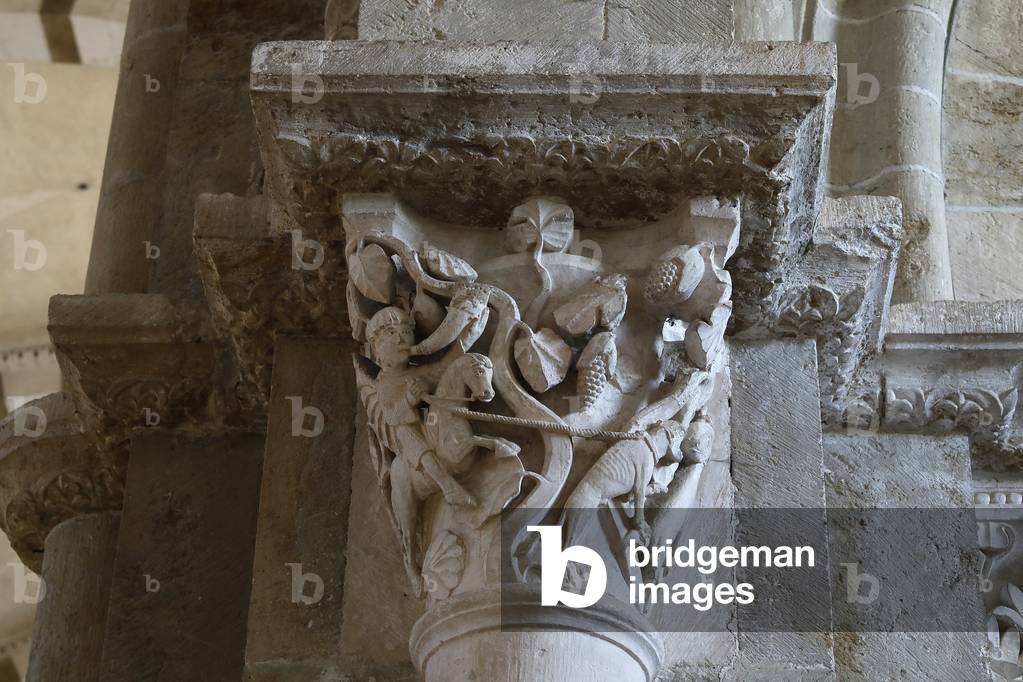 Saint Mary Magdalene basilica, Vezelay, France. Capital