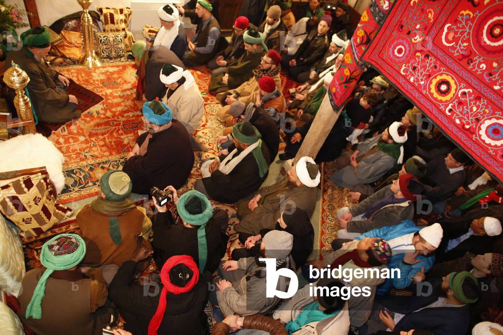 France, Loir-et-Cher, Romilly : Prayer at Rabbani Sufi center led by Sheikh Mehmet Effend