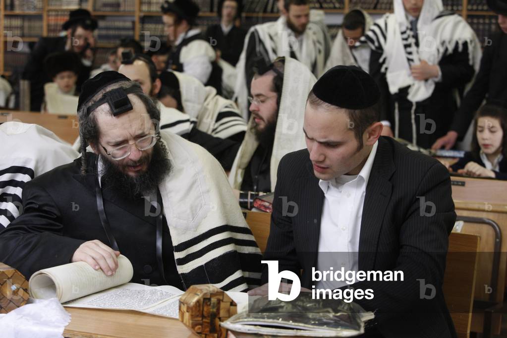Ebrei ortodossi che celebrano Purim a Gerusalemme, Gerusalemme, Israele
