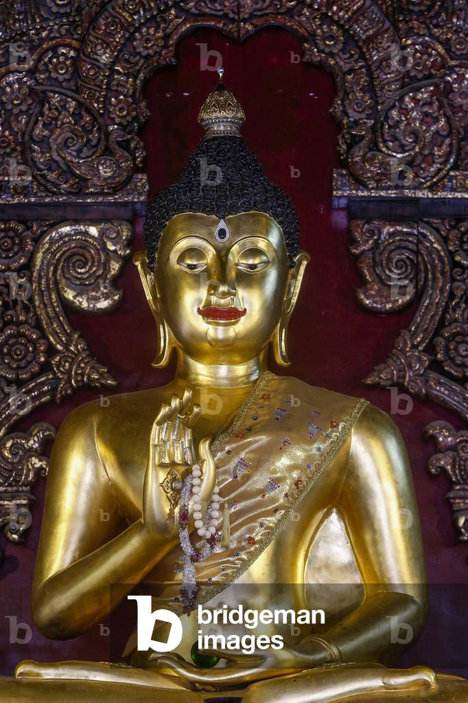 Buddha statue in Wat Pan Sao, Chiang Mai. Thailand