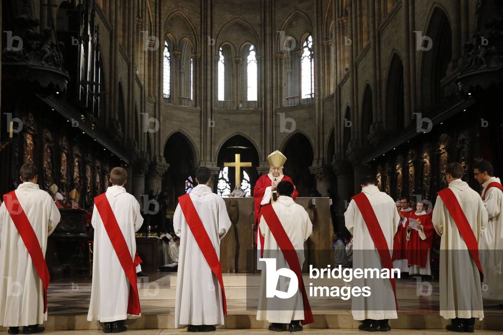 Paris, Ile-de-France, France, le 27/6/2015 - Priest ordinations at Notre-Dame de Paris cathedral.