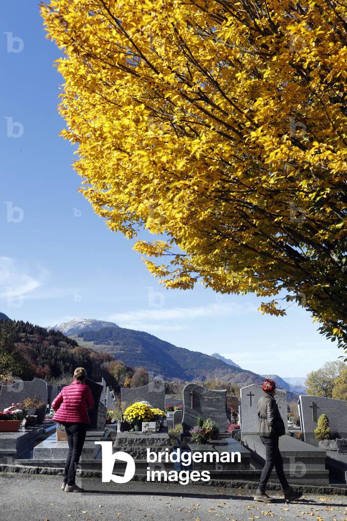 All Saints Day in a cemetery. France.