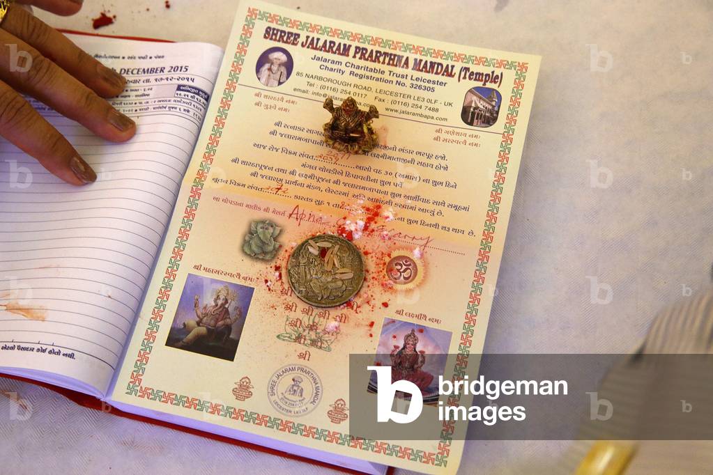 Jalaram Prathna hindu temple, Leicester. Diwali puja for business people. United kingdom