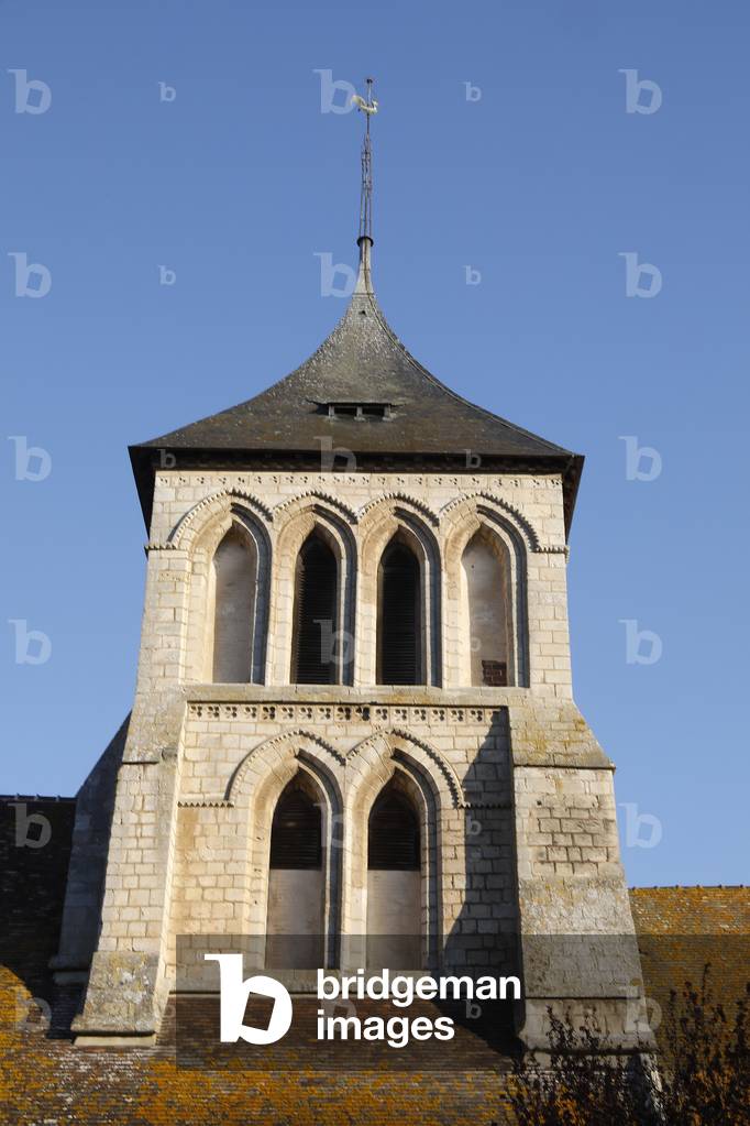La Ferrire sur Risle village church tower, France