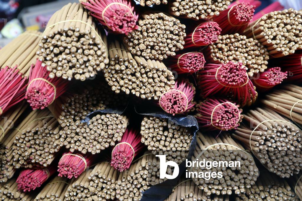 Incense sticks for buddhist ceremony. Lang Son. Vietnam. (photo)
