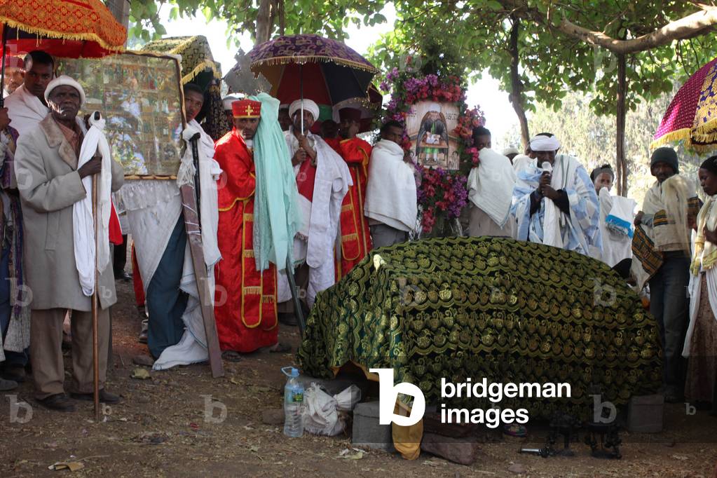Priest's funeral in Lalibela, Lalibela, Ethiopia