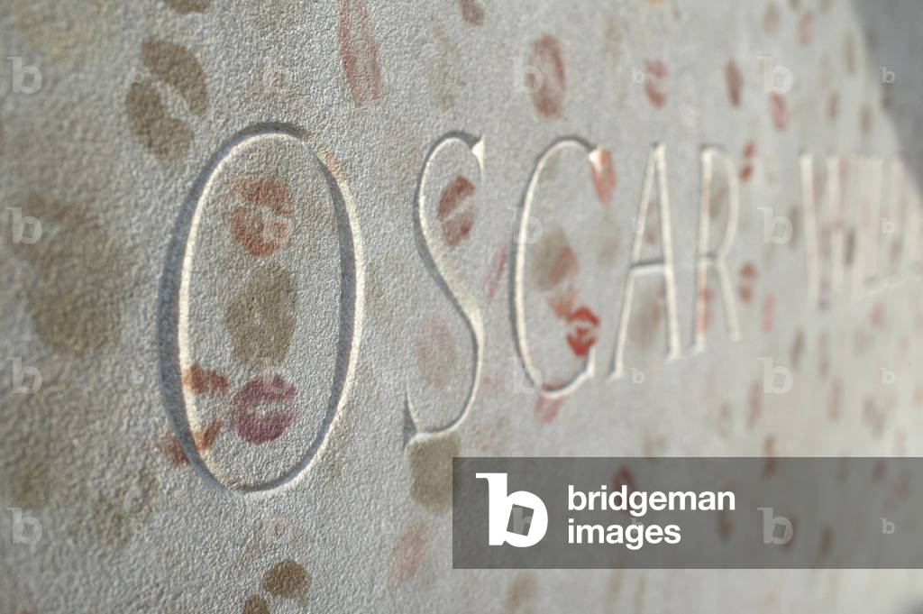Oscar Wilde's grave. Pere Lachaise graveyard, Paris, France