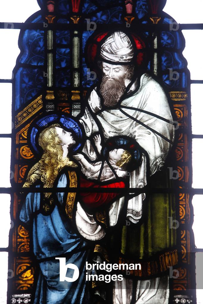 St Mary Abbots' church, KensingtonStained glass : Mine eyes have seen thy salvation, Londres, Grande-Bretagne