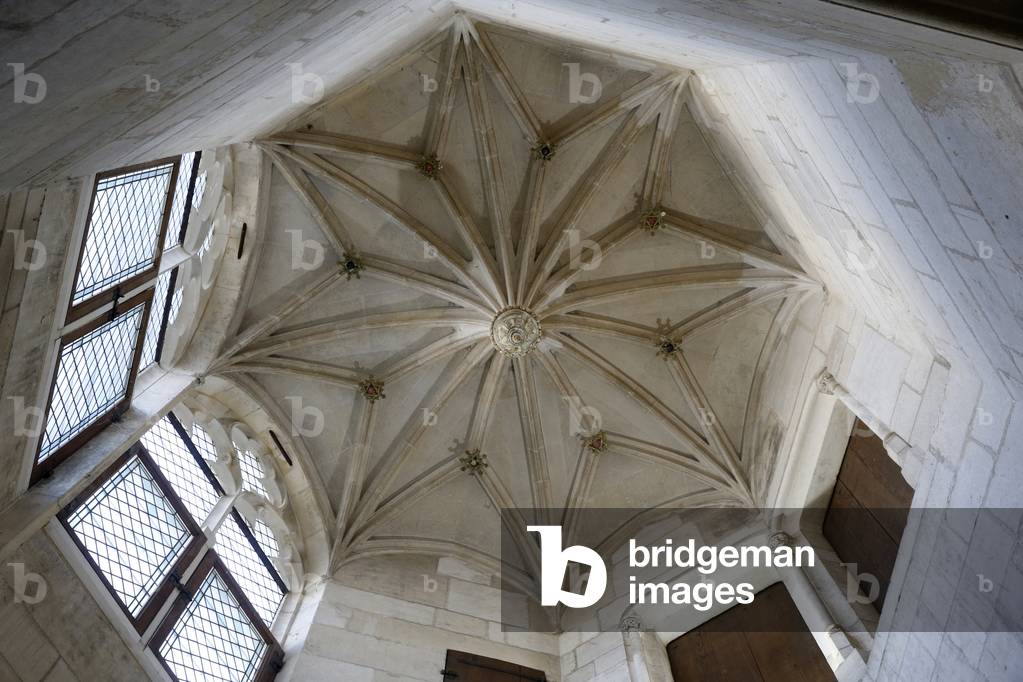 Jacques Coeur Palace, Bourges, France. Gothic vault above a staircase