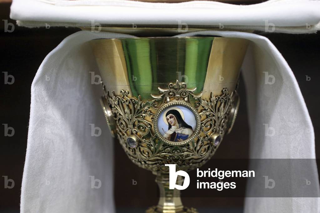 Ars-sur-Formans, Ain, France - Ars-sur-Fromans. Sanctuary-Shrine of Jean-Marie Vianney (the Cure d'Ars). Chalice.