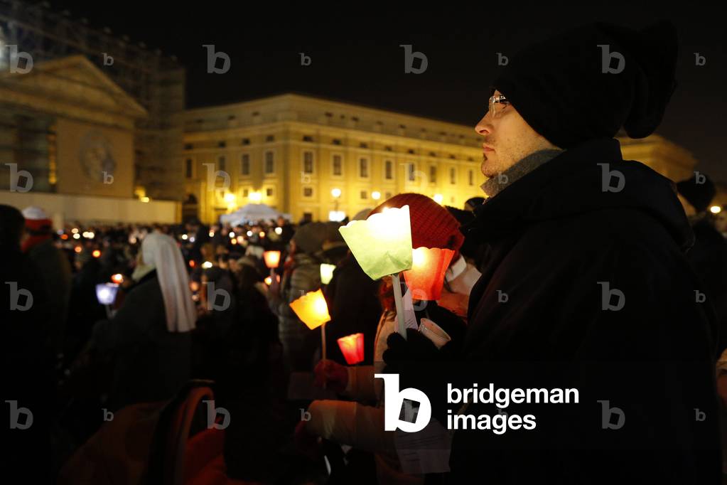 Prayer vigil - St Peter's square, Rome, Italie
