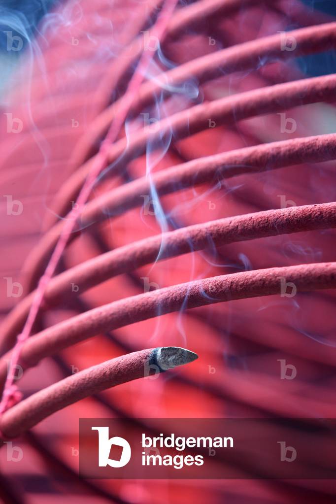 Tin Hau Temple. Incense coils. Hong Kong China