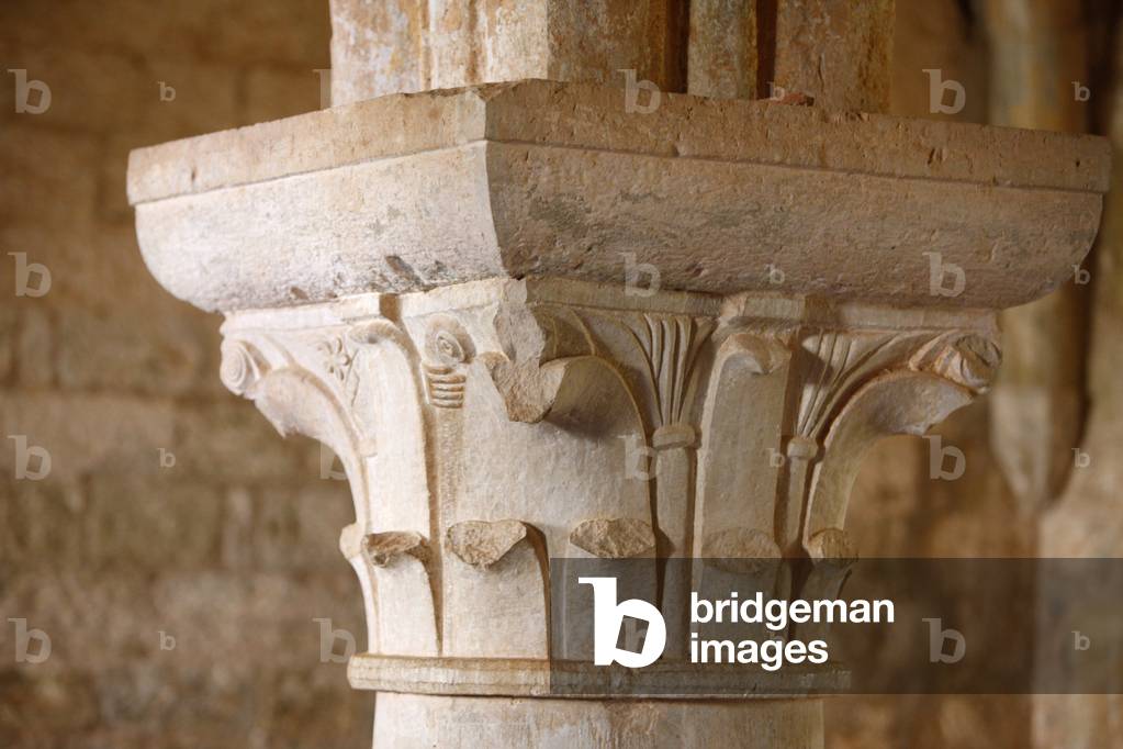 Thoronet abbey cloister capital, Thoronet, France