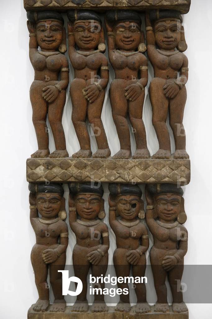 Chira Haran (Stealing of robes by Krishna), Kerala, India, 19th century (wood)