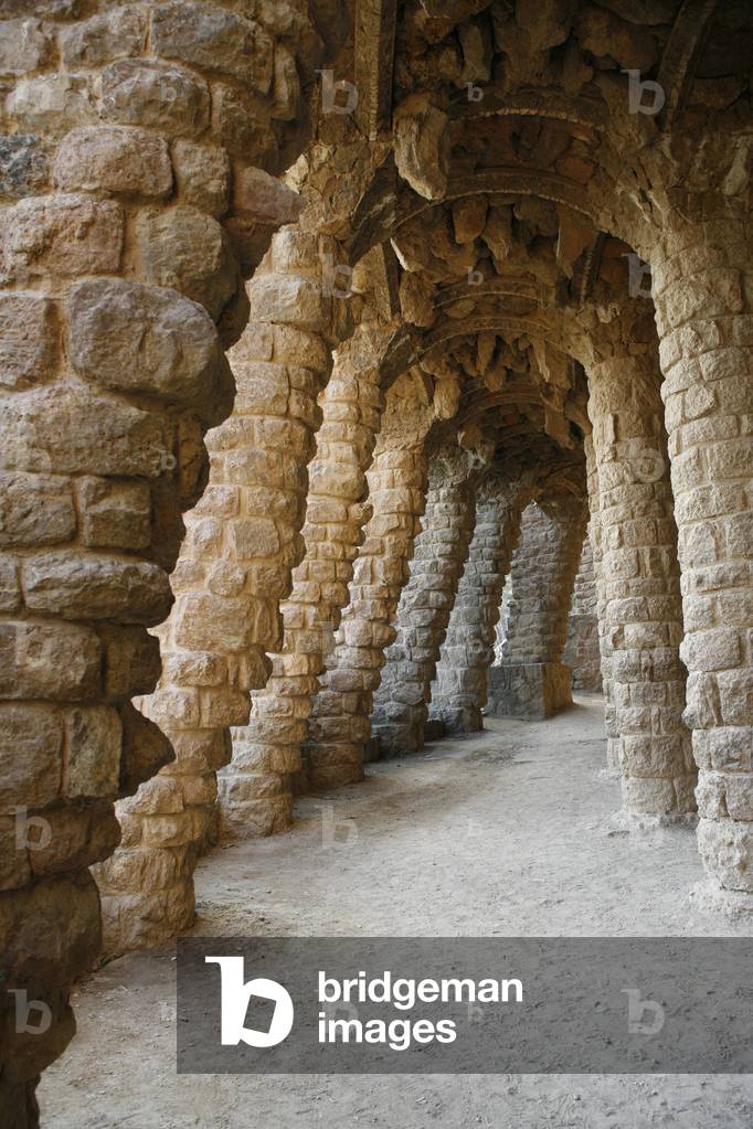 Guell park designed by Antonio Gaudi, Barcelona, Spain
