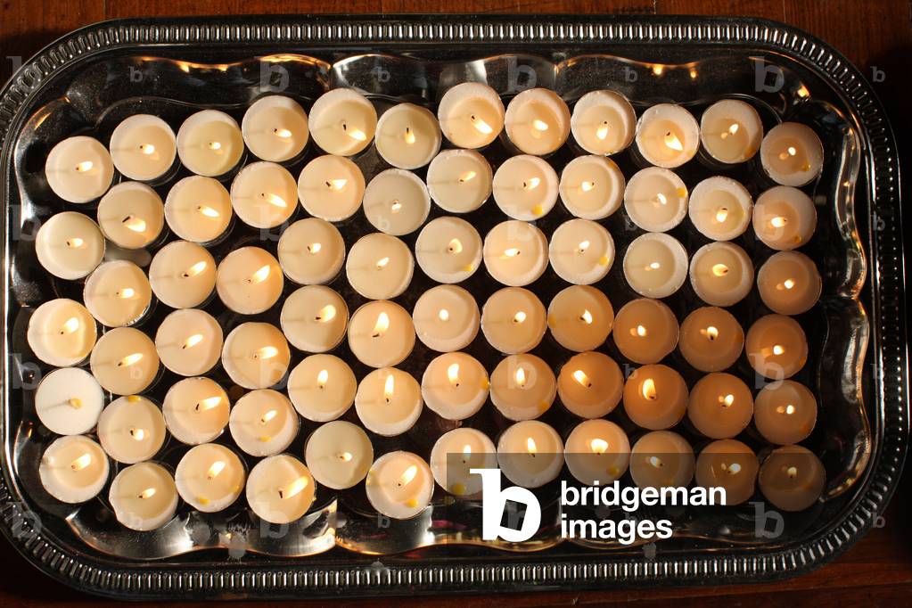 Wesak day celebration. Candles. Paris France