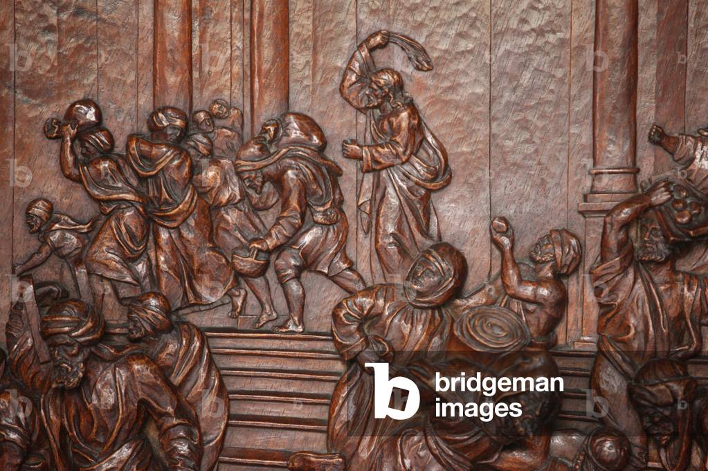 Royal Basilica of San Francisco el Grande. Jesus chasse les marchands du temple Madrid Spain