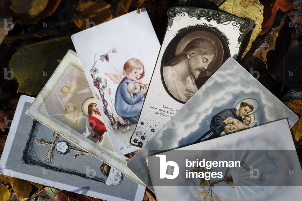 Catholic church. Old Holy images.  France.