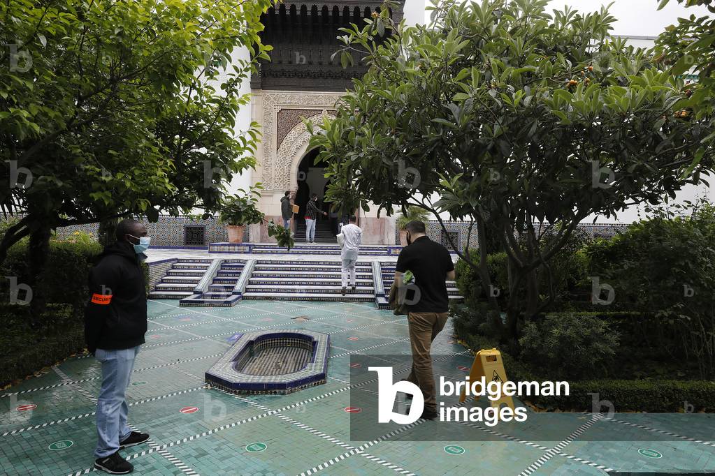 Faithful going to friday prayer at the Paris Great Mosque, France