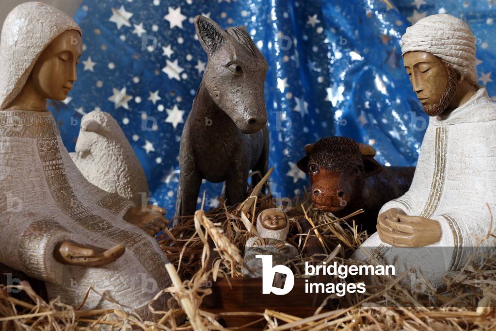 Nativity of Christ, Christmas crib, Saint-Gervais, France (photo)