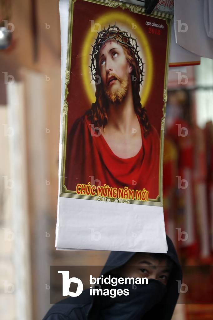 Picture of Jesus on a calendar, Hanoi, Vietnam (photo)