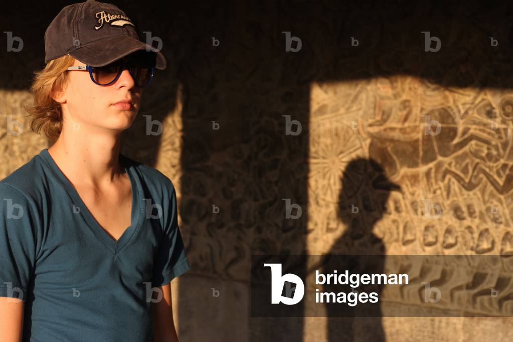 Tourist at Angkor Wat Siem Reap Cambodia