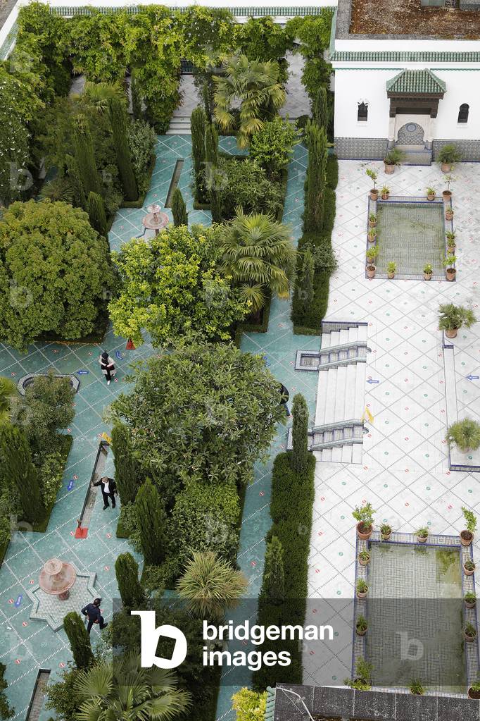 Courtyard of the Paris Great Mosque, France
