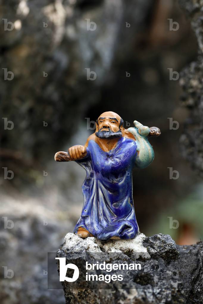 Bodhidharma, also known as Daruma, was an Indian Buddhist monk, who is considered the founder of Chan Buddhism in China - later known as Zen in Japan, Hue, Vietnam, 2019 (photo)