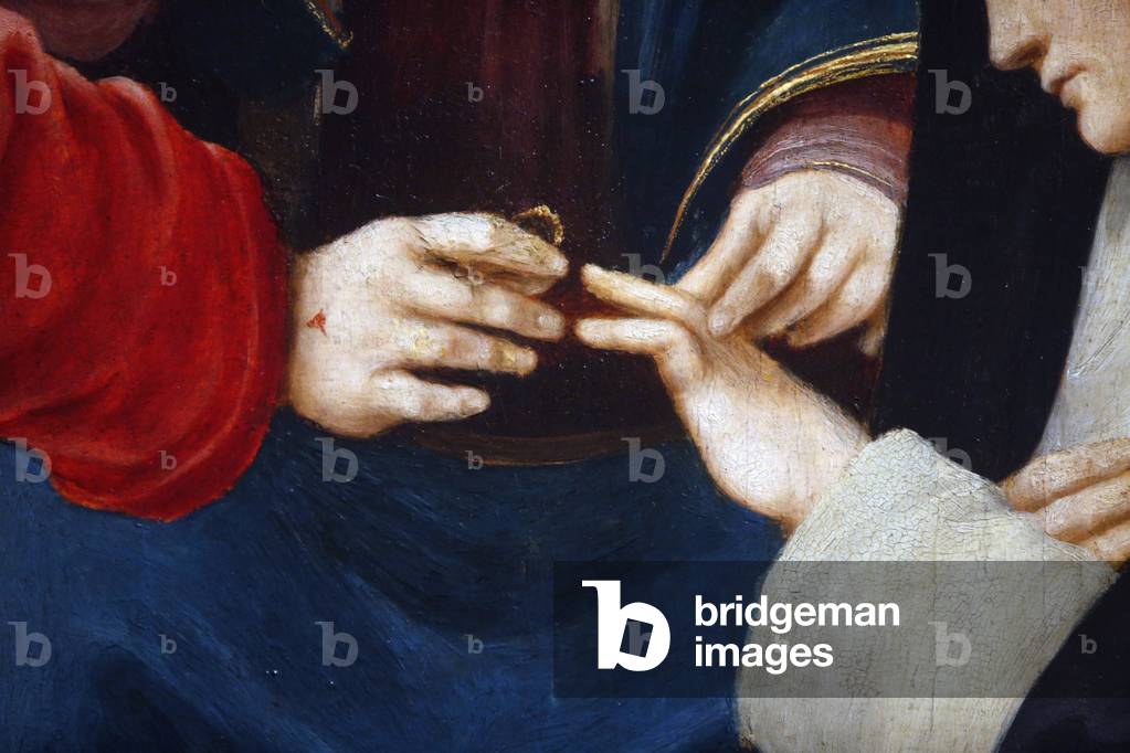 Mystic wedding of Santa Caterina da Siena, detail, c.1517