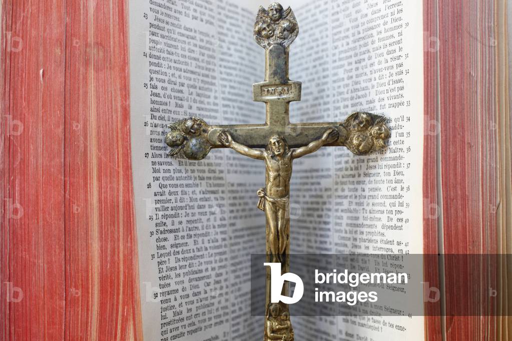 Crucifix and bible France