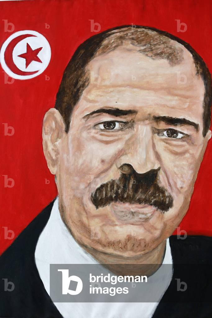 Portrait of murdered trade-unionist Chokri Belaid, Tunis, Tunisie