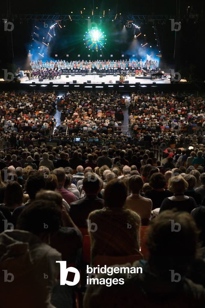 Protestant celebration at the Zenith of Strasbourg, Worshippers, Strasbourg, France.