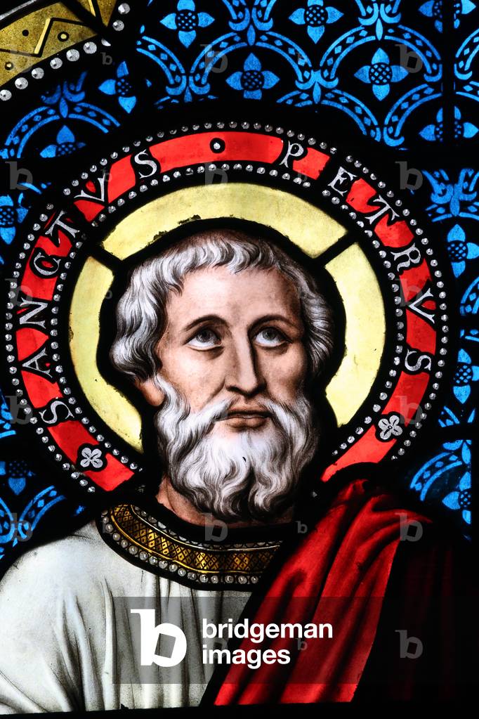 Notre-Dame Saint-Lazare collegiate church, Stained glass window, Saint Peter, Avallon, France, (photo)