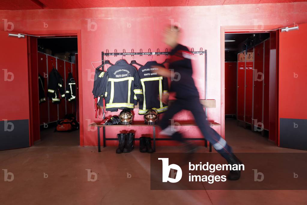 Fire department.  Firefighter.  French Sapeurs Pompiers. France.