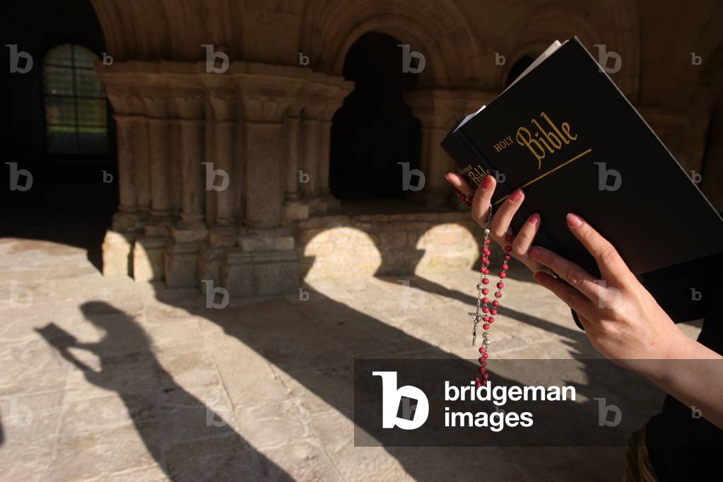 Bible reading in Fontenay abbey church Marmagne France