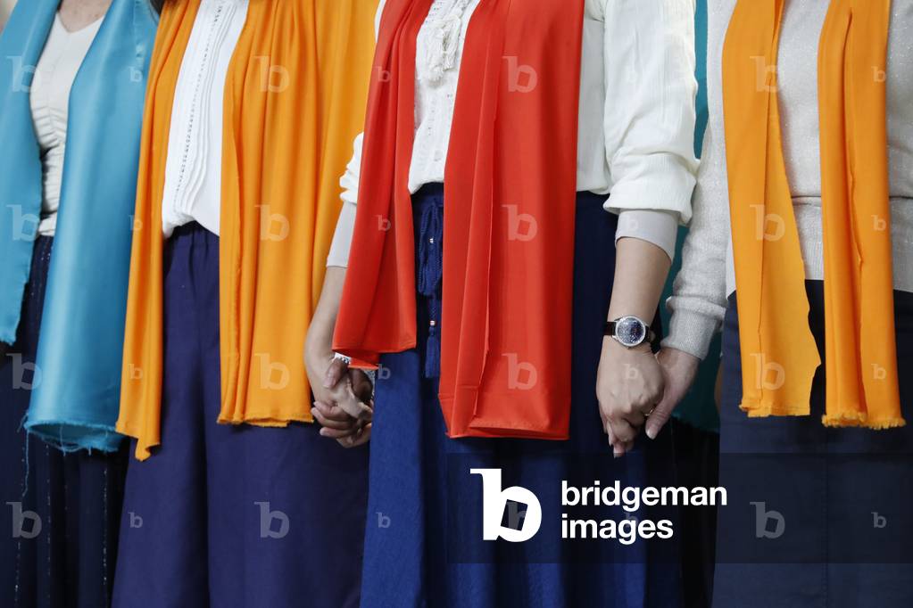 Protestant celebration at the Zenith of Strasbourg, Women choir, Gosepl, Strasbourg, France.