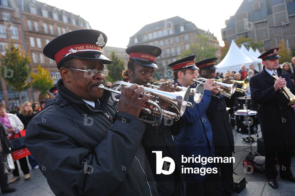 Protestant festival in Strasbourg, France Salvation army band, Strasbourg, France