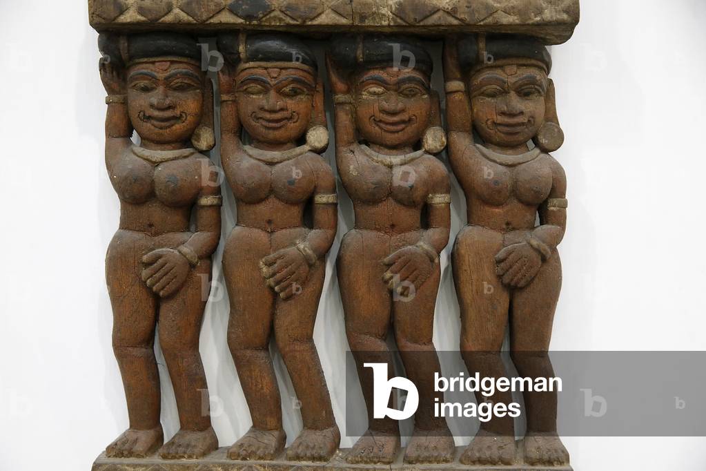 Chira Haran (Stealing of robes by Krishna), Kerala, India, 19th century (wood)
