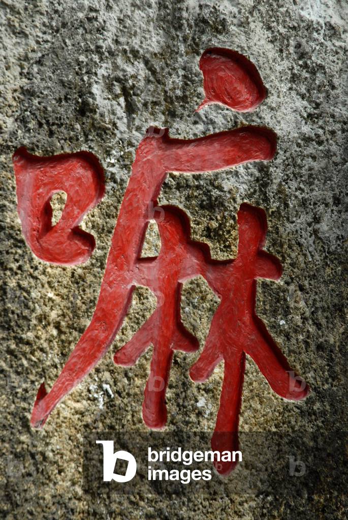 Sacred ideograms in stone, MACAO, CHINE