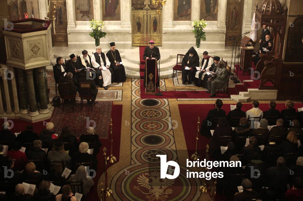 Saint Stephen's orthodox cathedral ; Ecumenical celebration within the Week of Prayer for Christian Unity ; Mgr Eric de Moulins Beaufort ; Paris France