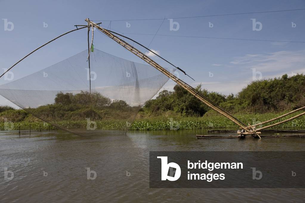 Cambodia : Tonle Sap lake, Fisher net