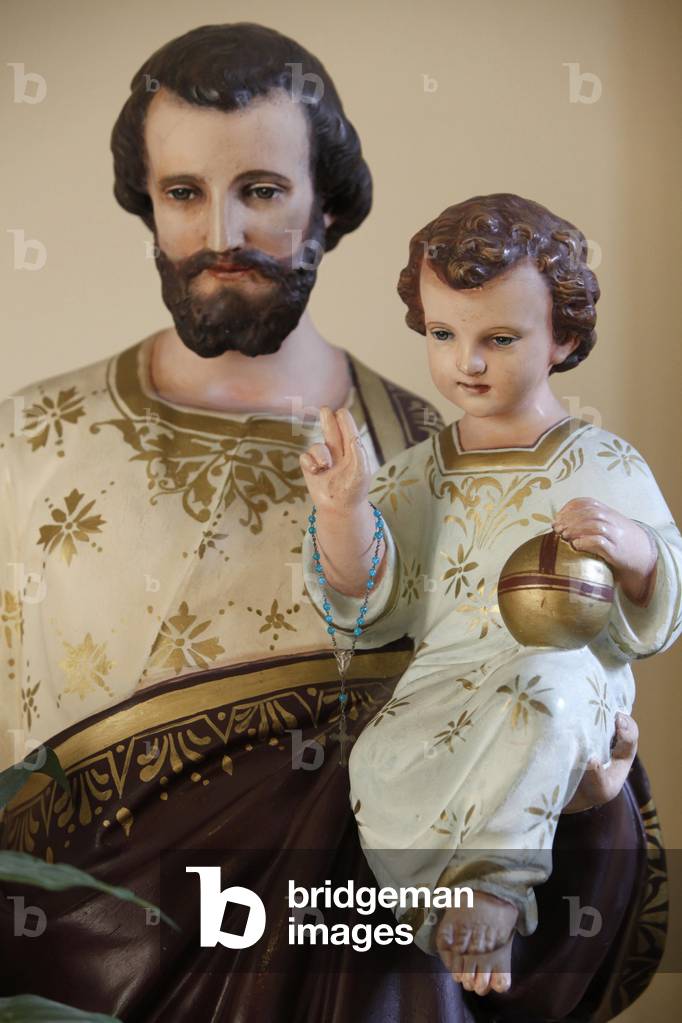 St Joseph & Jesus statue SS. Pietro & Paolo di Masnago church Varese Italie